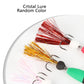 Assorted foam worm bait lures with white heads and red/gold/pink bristle tails