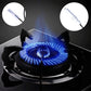 Gas stove burner with blue flame and ceramic igniter probes