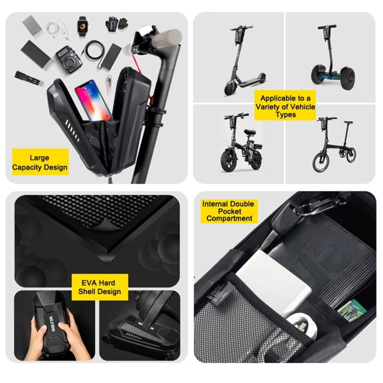 EVA hard shell handlebar bag with internal double pocket and large capacity compartment