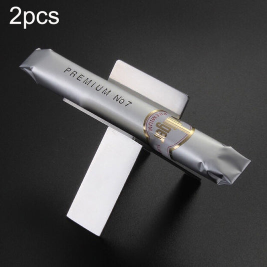 Stainless steel folding cigarette holder (silver), with cigar inserted, 2-pack set