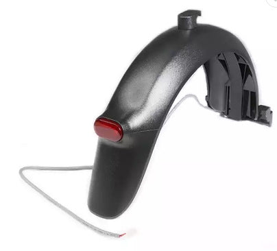 Rear fender with red taillight and hook for electric scooter
