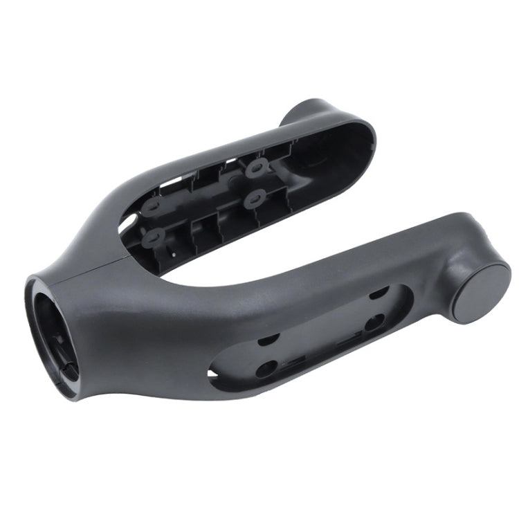 Dark gray front fork cover protective case for electric scooter, curved body with openings