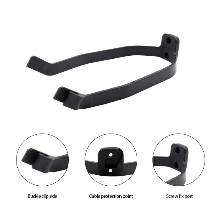 Black scooter fender bracket with cable protection clips and screw-fix points