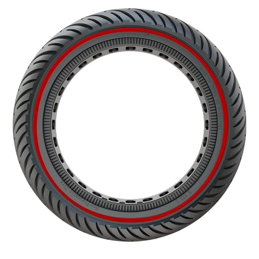 8-inch solid honeycomb scooter tire with red rim stripe, black tread