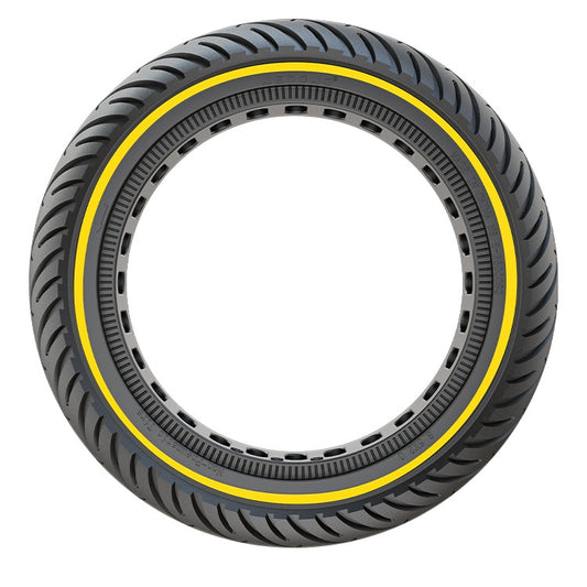 8-inch solid honeycomb scooter tire with yellow rim stripe, black tread