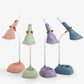 Removable diamond desk lamp set with four pastel colors and white charging stand