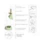 Green desk lamp with silicone base, adjustable gooseneck, USB charging interface