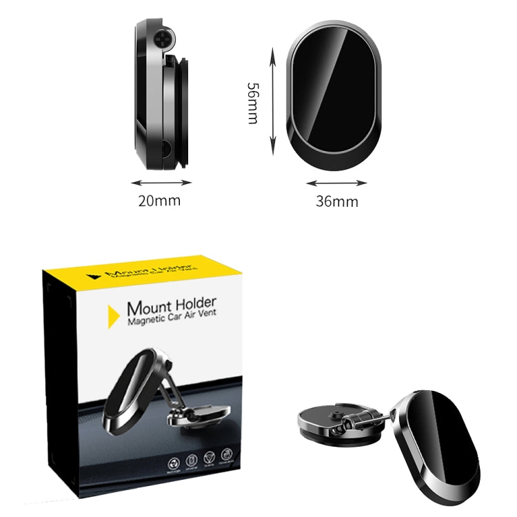Car magnetic air-vent phone holder set with dimensions and retail box