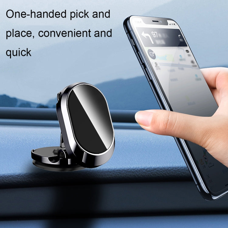 Black magnetic car phone holder with foldable vent mount and faceplate