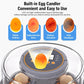 Egg incubator with clear top cover and control panel for built-in egg candling