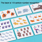 Back number recognition cards with animal pictures labeled 1–9