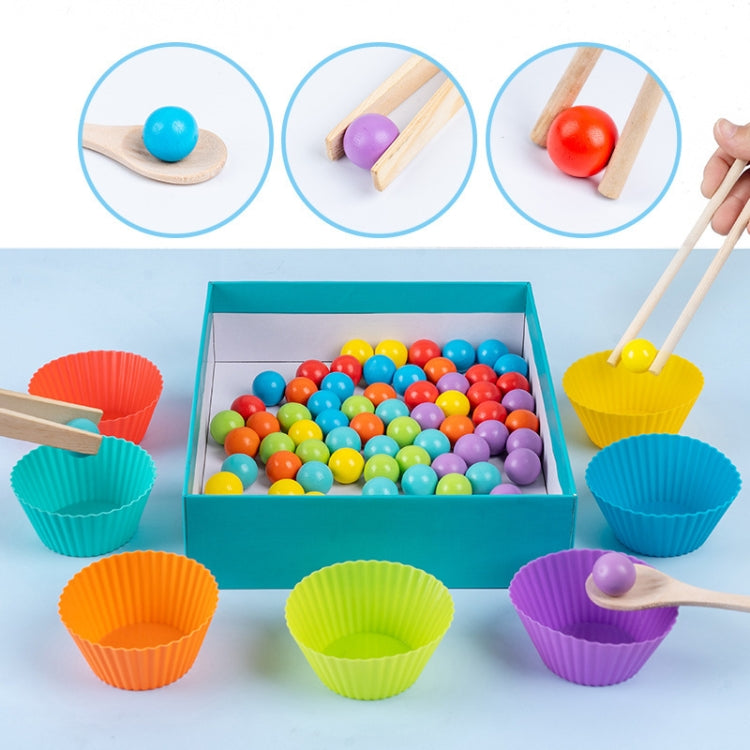 Children’s clip bead set with sorting box, colorful cups, and wooden sticks