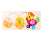 Wooden 3D chicken growth jigsaw puzzle toy with numbered pieces on board
