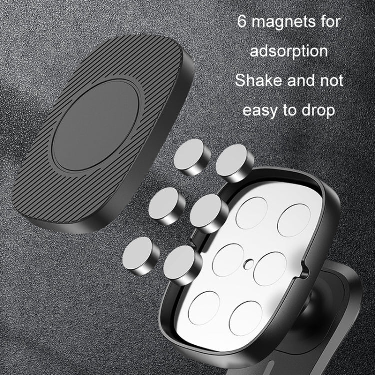 Textured black magnetic phone mount with multiple magnet points and clamp arm