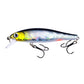 Floating minnow fake bait lure in chartreuse and silver with transparent lip and treble hooks