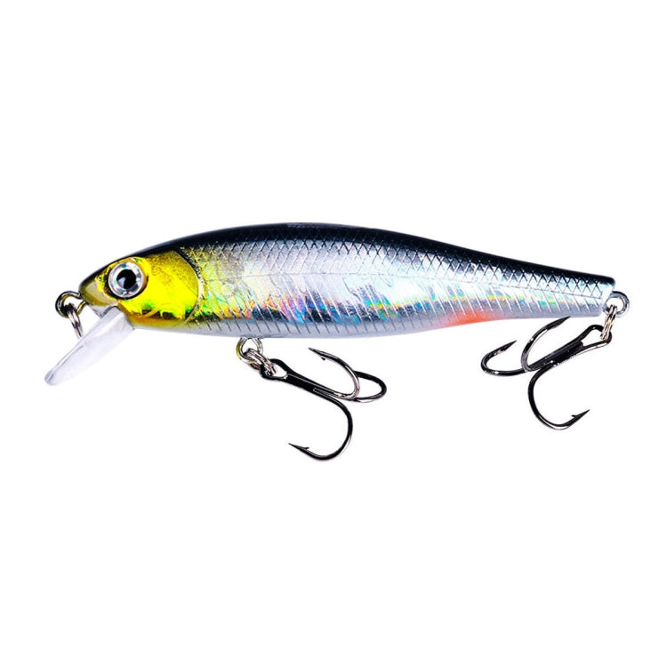 Floating minnow fake bait lure in chartreuse and silver with transparent lip and treble hooks