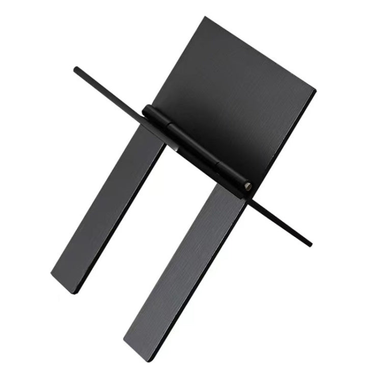 Black folding cigarette holder with three-bar cross base and central holder tube