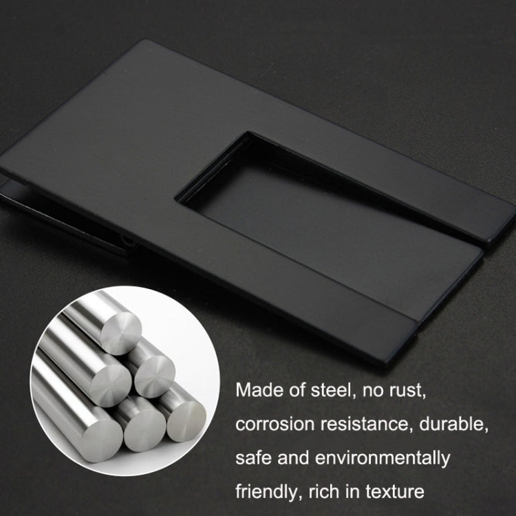 Black metal cigarette holder base with recessed slot; steel construction