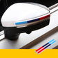 Car door side anti-collision rubber strip, white edge with blue inlay and red top bar