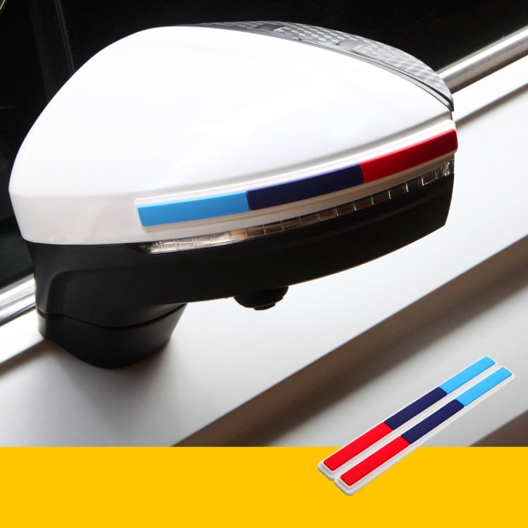 Car door side anti-collision rubber strip, white edge with blue inlay and red top bar