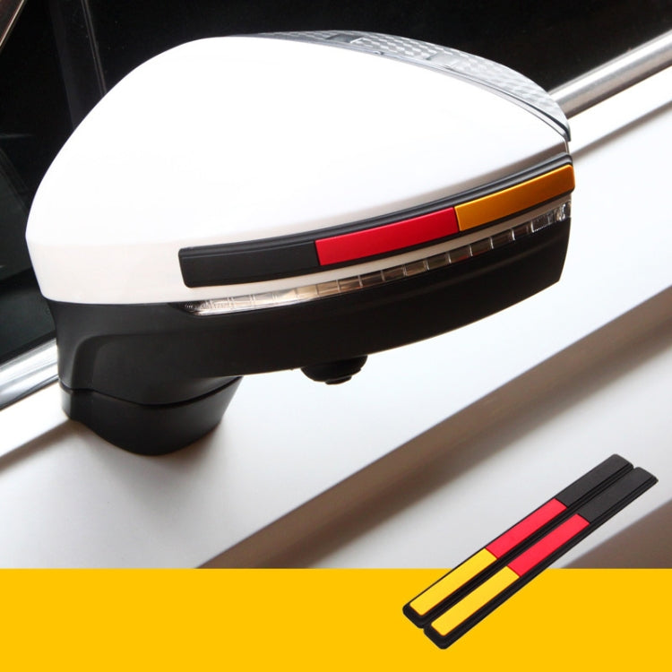 Car door side anti-collision rubber strip, black base with red center and orange side
