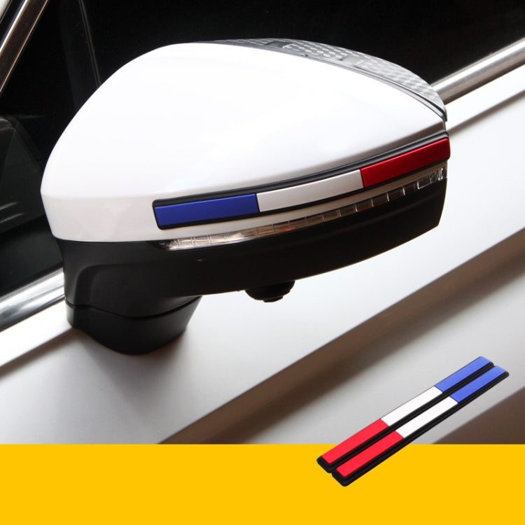 Car door side anti-collision rubber strip, black base with blue inlay and red accent