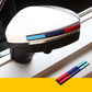 Car door side anti-collision rubber strip, white edge with light-blue inlay and red center