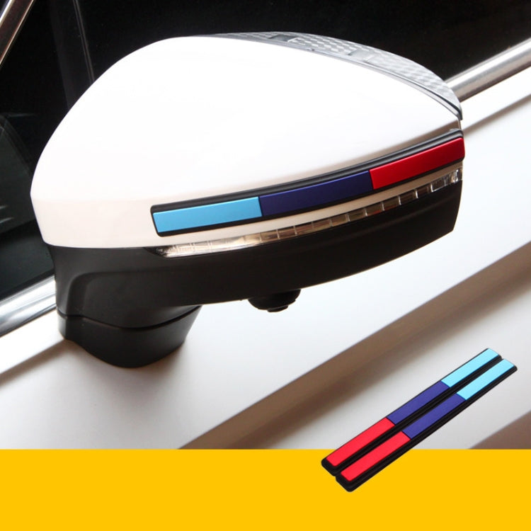 Car door side anti-collision rubber strip, white edge with light-blue inlay and red center