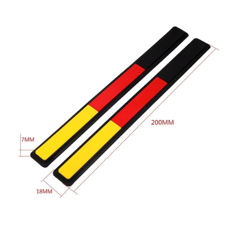 Car door side anti-collision rubber strip, yellow body with red center stripe, two pieces