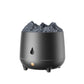 Black tabletop simulation flame humidifier with glowing night light and faux flame top