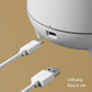 White humidifier with USB power port and attached charging cable connection