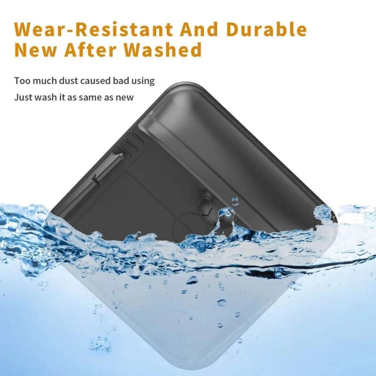 Black silicone dashboard phone bracket partially submerged in water