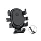 Black motorcycle phone holder side view with oval mount and multiple grip tabs