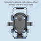 Black motorcycle phone holder with secure multi-point clamping around a phone