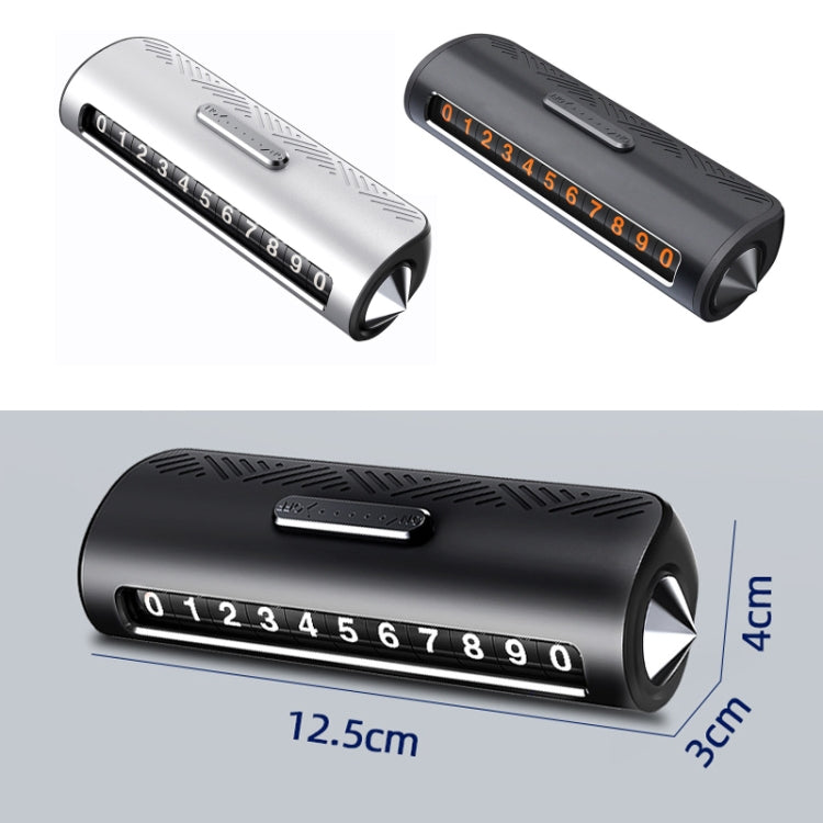 Silver and black safety hammer number plates side by side