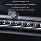 Close-up of black safety hammer number plate digit strip