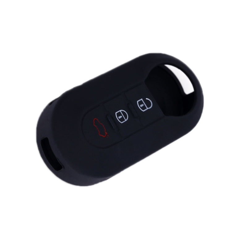 Black silicone 3-button folding remote key fob case with keyring opening