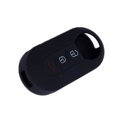 Black silicone 3-button folding remote key fob case with keyring opening