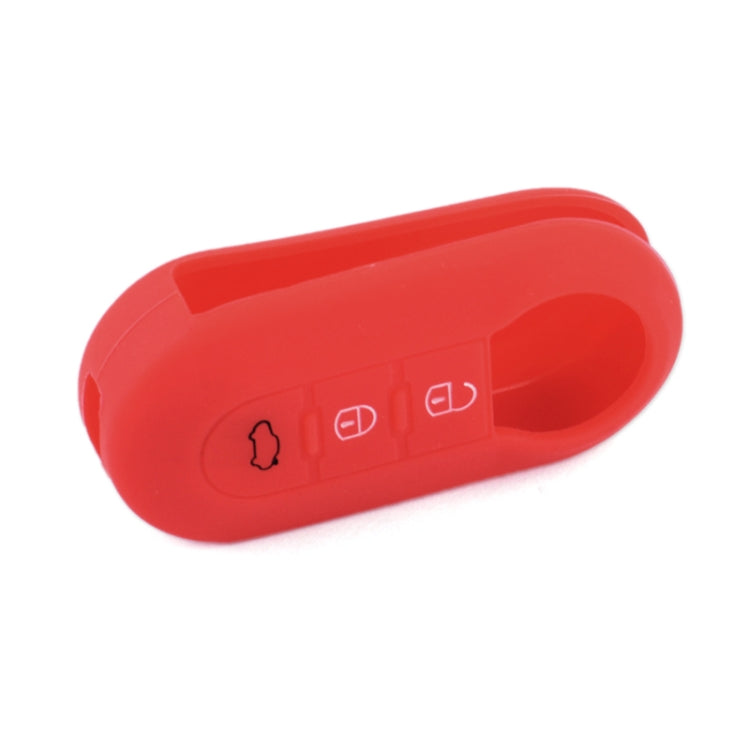 Red silicone 3-button folding remote key fob case with button icons