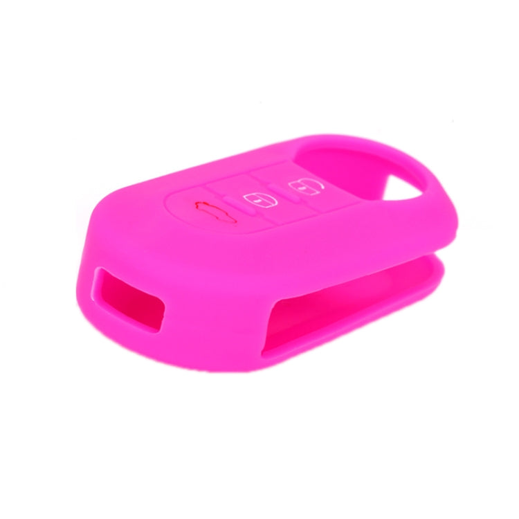 Hot pink silicone 3-button folding remote key fob case with keyring slot