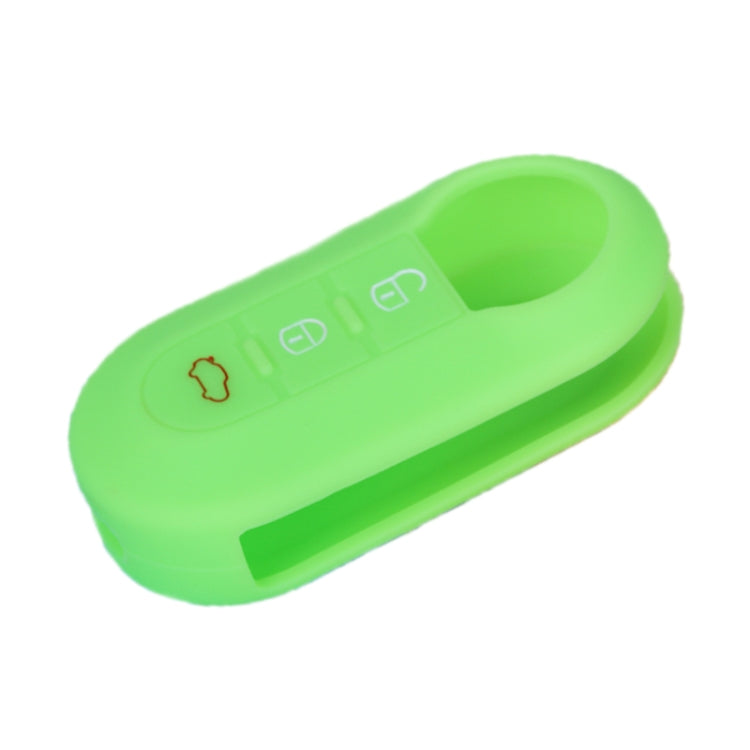 Green silicone 3-button folding remote key fob case with keyring opening