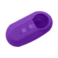 Purple silicone 3-button folding remote key fob case with button icons