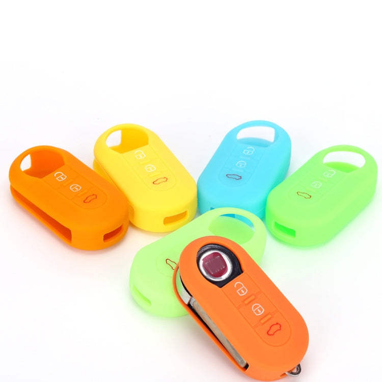 Assorted silicone key fob cases in orange, blue, green, yellow and black