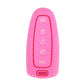 Silicone key fob case for 5-button remote, pink with clear icon panel and button cutout