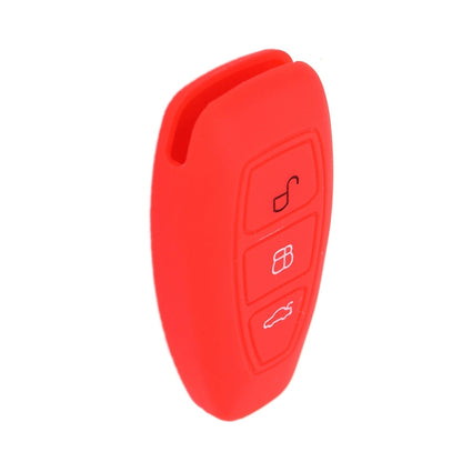Red folding three-button key protect cover, silicone-style case with key icons