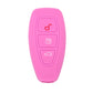 Pink folding three-button key protect cover, silicone-style case with key icons
