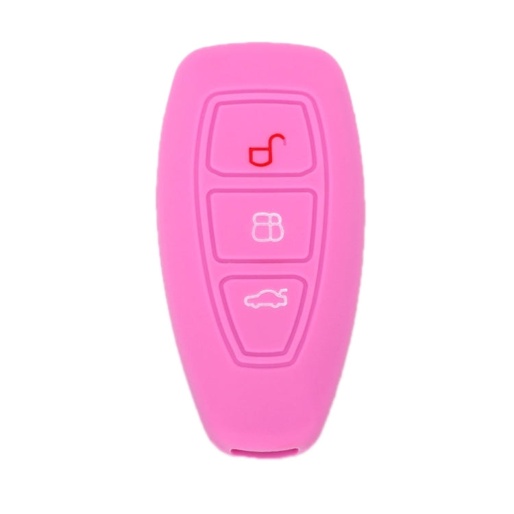 Pink folding three-button key protect cover, silicone-style case with key icons