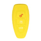 Yellow folding three-button key protect cover, silicone-style case with key icons