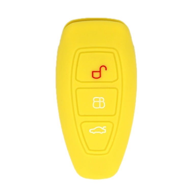 Yellow folding three-button key protect cover, silicone-style case with key icons