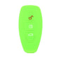 New green folding three-button key protect cover, silicone-style case with key icons